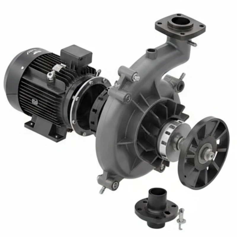 Exploded view of a chemical pump showing components made from LFT-PPS-LGF40 Exploded view of a chemical pump showing components made from LFT-PPS-LGF40